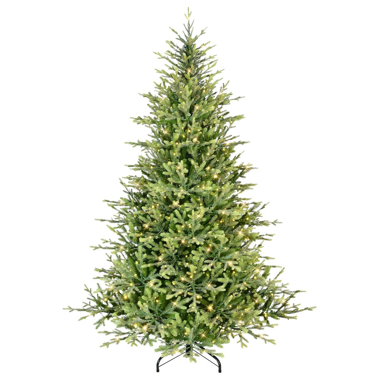 7.5ft. Pre-Lit Miracle Shape™ Alberta Spruce Artificial Christmas Tree, Dual-Color LED Lights